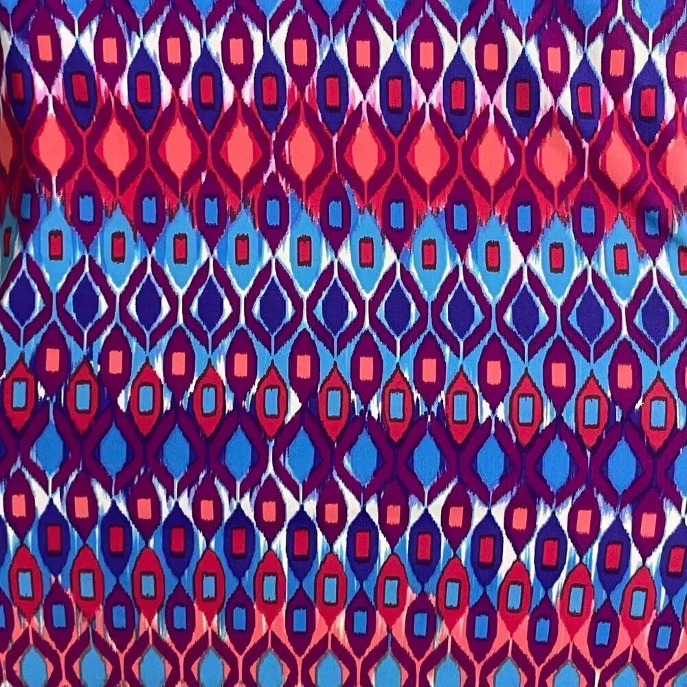 La Blanca‎ Swimsuit One Piece Ruched Tummy Control Size 10 Geometric Print